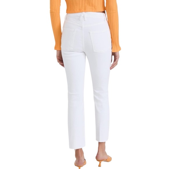 Good American Women's Good Straight Raw Hem White Stretch Denim Jeans Size 10 - Picture 4 of 13